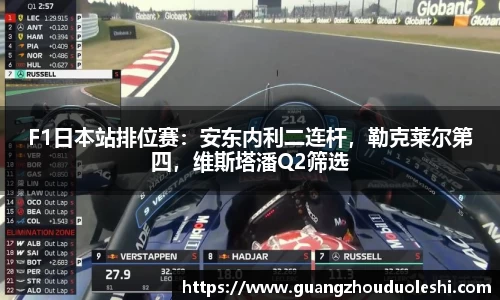 F1日本站排位赛：安东内利二连杆，勒克莱尔第四，维斯塔潘Q2筛选